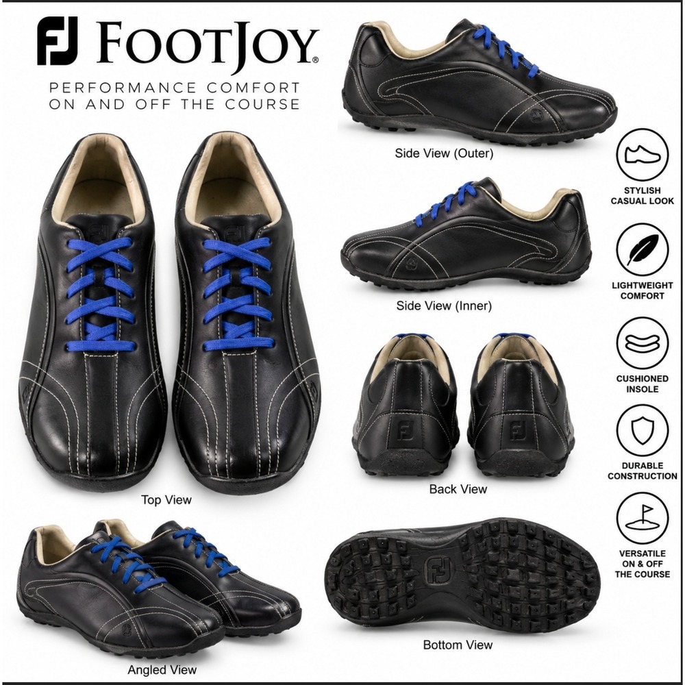 FootJoy‎ FJ Lo Pro Womens Golf Shoe Size 8 Black Casual Collection Spikeless
